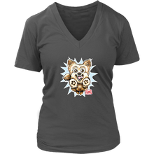 Load image into Gallery viewer, Yorkshire Terrier (Yorkie) - District Womens V-Neck for Dog Lovers