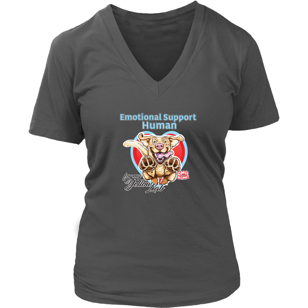 Emotional Support Human - Yellow Labrador Retriever - District Womens V-Neck