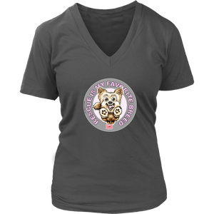 Rescue is My Favorite Breed - Yorkie - Womens V-Neck for the Yorkshire Terrier Dog Lover