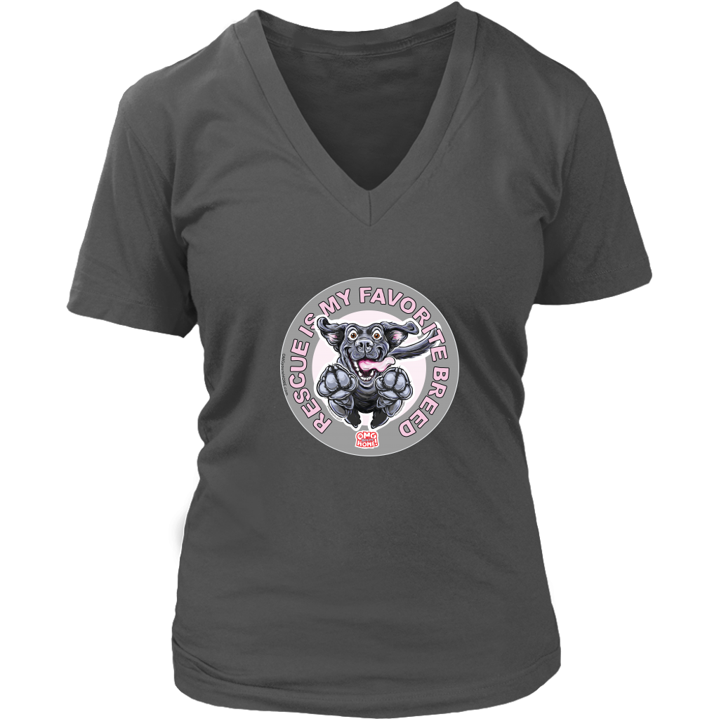 Rescue is My Favorite Breed - Black Labrador Womens V-Neck