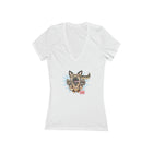 Women's Jersey Short Sleeve Deep V-Neck Tee - German Shepherd