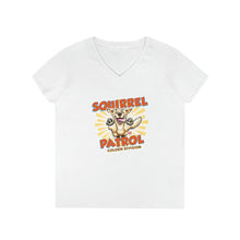 Load image into Gallery viewer, Playful Golden Retriever Puppy - Squirrel Patrol Ladies' V-Neck T-Shirt