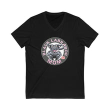 Load image into Gallery viewer, Black Labrador Retriever Dog Mom Jersey Short Sleeve V-Neck Tee