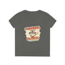 Load image into Gallery viewer, Playful Golden Retriever Puppy - Squirrel Patrol Ladies' V-Neck T-Shirt