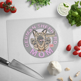 German Shepherd Dog Mom Cutting Board for GSD Lovers