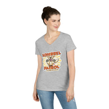 Load image into Gallery viewer, Playful Golden Retriever Puppy - Squirrel Patrol Ladies' V-Neck T-Shirt