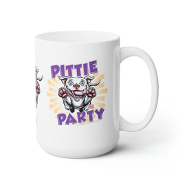 Cute White Red Nose Pit Bull Puppy Dog Ceramic Mug 15oz