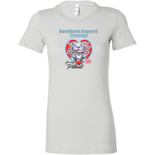 Load image into Gallery viewer, Womens light grey t-shirt with Emotional Support Human for my Blue Nose Pitbull design on front