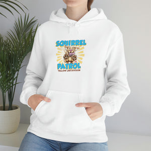 Cute Yellow Labrador Retriever Dog - Squirrel Patrol Puppy - Unisex Heavy Blend™ Hooded Sweatshirt