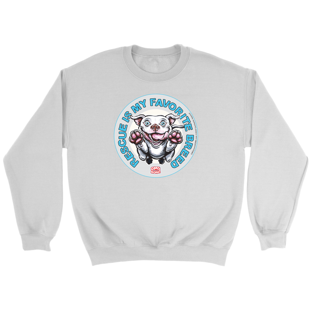 Rescue is my favorite breed - White Staffy Crewneck Sweatshirt