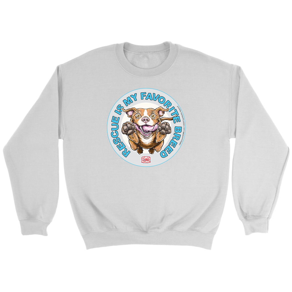 Rescue is my favorite breed sweatshirt - Red nose pit bull collection