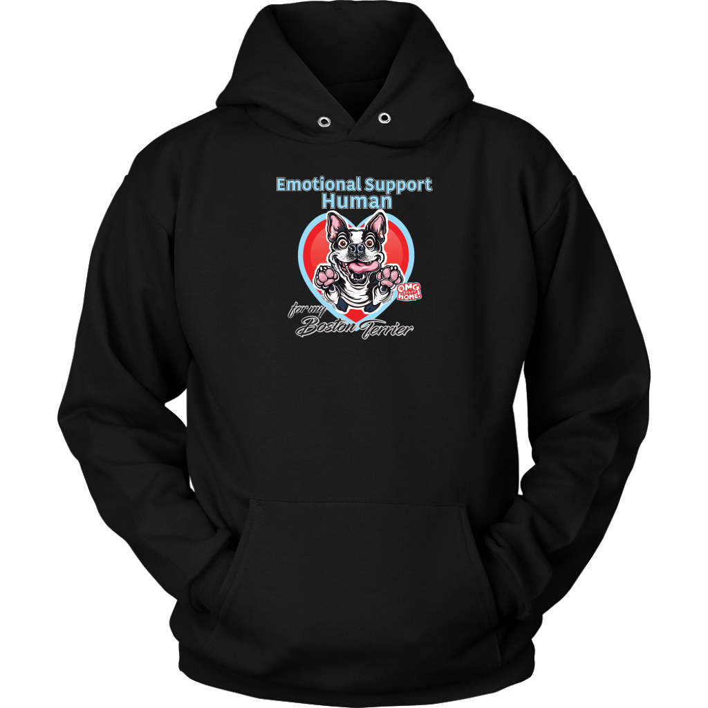 Emotional Support Human - Boston Terrier - Unisex Hoodie for Bostie Dog Lovers