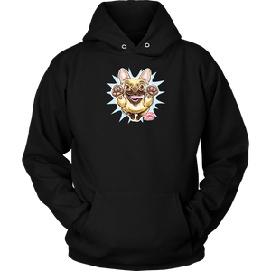 black Unisex Hoodie featuring the OMG Fawn French Bulldog - Frenchie 