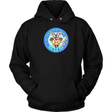 Load image into Gallery viewer, A black hoodie with the golden retriever mom design on the front