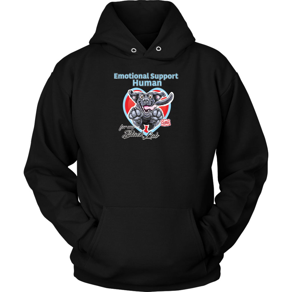 Emotional Support Human - Black Labrador Retriever - Unisex Hoodie