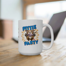 Mom's Mug - Red Nose Pittie Party Cute Happy Pit Bull Dog Ceramic Mug 15oz