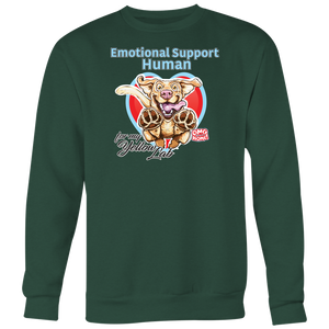 Emotional Support Human - Yellow Labrador Retriever - Crewneck Sweatshirt Big Print