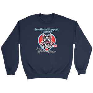 Emotional Support Human - Boston Terrier - Crewneck Sweatshirt