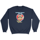 a dark blue crewneck sweatshirt featuring the Emotional Support Human for my Golden Retriever design on the front