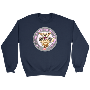  a navy blue unisex sweatshirt featuring the original Golden Retriever dog artwork by OMG You're Home!