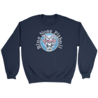 Navy blue crewneck sweatshirt featuring a Blue Nose Pitbull dog design by OMG you're Home