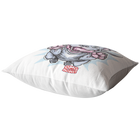 Top view of a soft decorative pillow featuring an excited Blue Nose Pit bull from OMG You'e Home