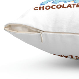 Cute Chocolate Labrador Retriever Dog Squirrel Patrol - Spun Polyester Square Pillow