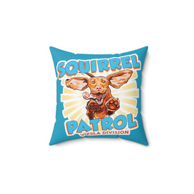Super Vizsla Squirrel Patrol - Spun Polyester Square Pillow