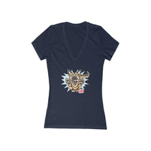 Load image into Gallery viewer, Women's Jersey Short Sleeve Deep V-Neck Tee - German Shepherd