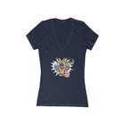 Women's Jersey Short Sleeve Deep V-Neck Tee - German Shepherd