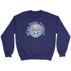Purple crewneck sweatshirt featuring a Blue Nose Pitbull dog design by OMG you're Home