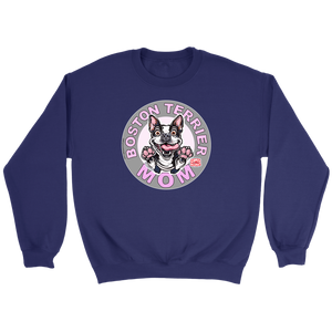 a purple crewneck sweatshirt