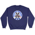 a navy blue crewneck sweatshirt featuring the Boston Terrier Dad design on the front 