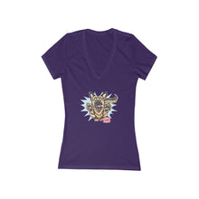 Load image into Gallery viewer, Women's Jersey Short Sleeve Deep V-Neck Tee - German Shepherd