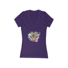 Women's Jersey Short Sleeve Deep V-Neck Tee - German Shepherd