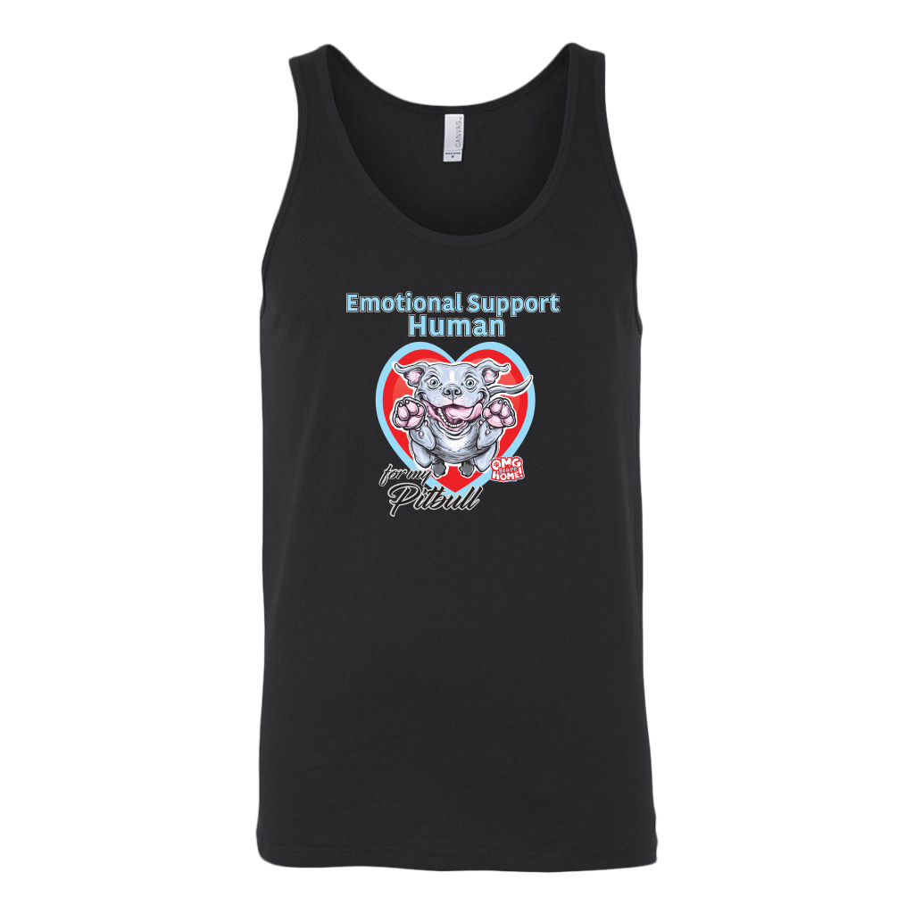 Emotional Support Human - Blue Nose Pitbull - Canvas brad Unisex Tank