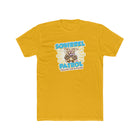 Excited Yellow Labrador Retriever Puppy Dog on a Men's Cotton Crew Tee