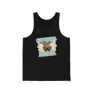 Playful Chocolate Labrador Retriever Puppy Dog Unisex Jersey Tank