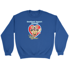 Load image into Gallery viewer, a royal blue dog lovers crewneck sweatshirt featuring the Emotional Support Human for my Golden Retriever design on the front