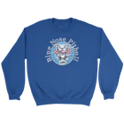 Royal blue crewneck sweatshirt featuring a Blue Nose Pitbull dog design by OMG you're Home