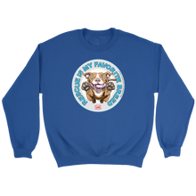 Load image into Gallery viewer, Rescue is my favorite breed blue sweatshirt - Red nose pit bull collection