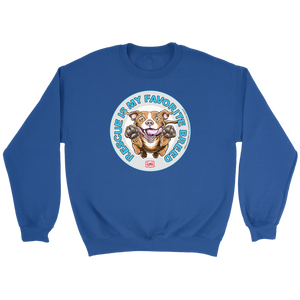 Rescue is my favorite breed blue sweatshirt - Red nose pit bull collection