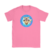 Load image into Gallery viewer, a women&#39;s pink tshirt featuring the OMG You&#39;re Home! Golden Retriever dog artwork on the front