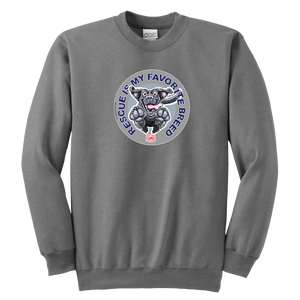 Rescue is My Favorite Breed - Black Labrador Youth Crewneck Sweatshirt