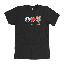 Load image into Gallery viewer, Peace Love Yorkie - Men&#39;s T-Shirt for Yorkshire Terrier Dog Lovers