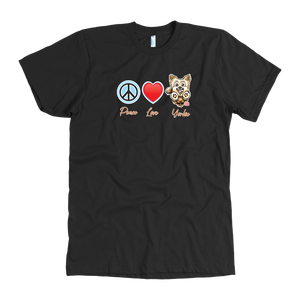 Peace Love Yorkie - Men's T-Shirt for Yorkshire Terrier Dog Lovers