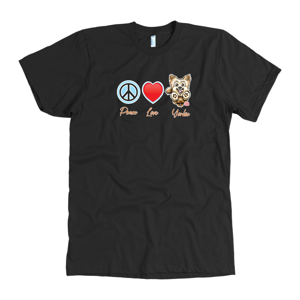 Peace Love Yorkie - Men's T-Shirt for Yorkshire Terrier Dog Lovers