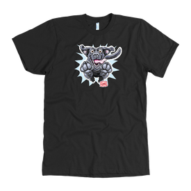 Happy Excited Jumping Black Labrador Retriever Dog - Mens T-shirt for Dog Lovers