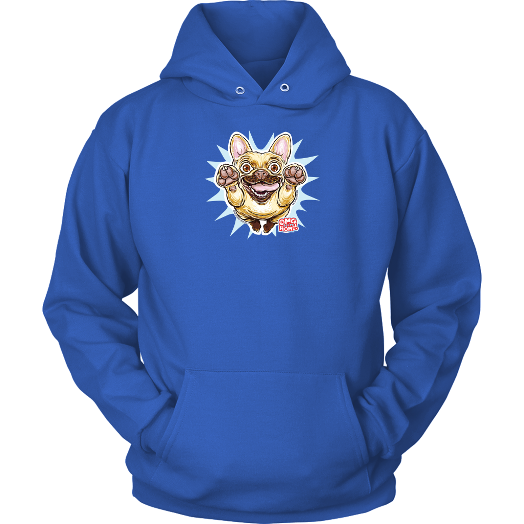 Royal blue Unisex Hoodie featuring the OMG Fawn French Bulldog - Frenchie 