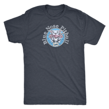 Load image into Gallery viewer, A grey Next Level Mens Triblend dog lover T-shirt featuring the OMG You&#39;re Home! Blue Nose Pitbull in full color on the front.